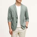 Herren Leichter Sommerblazer – Ungefütterte Leinenmischung Jacke