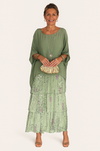Langes Maxi-Kleid mit Rundhalsausschnitt – Leichter, fließender Sommerstil
