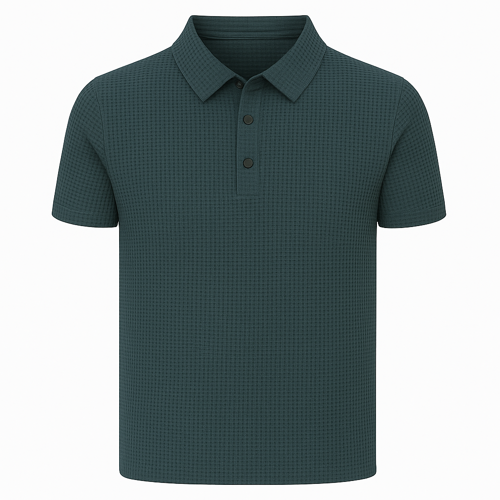 Herren-Seiden-Poloshirt – Kurzarm-Mesh-Stil Sommeroberteil