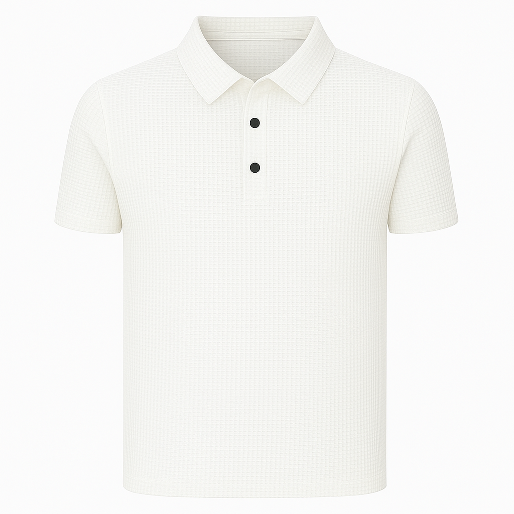 Herren-Seiden-Poloshirt – Kurzarm-Mesh-Stil Sommeroberteil