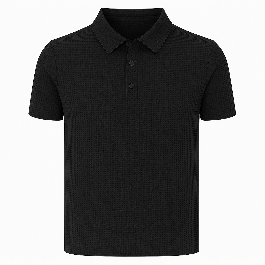 Herren-Seiden-Poloshirt – Kurzarm-Mesh-Stil Sommeroberteil