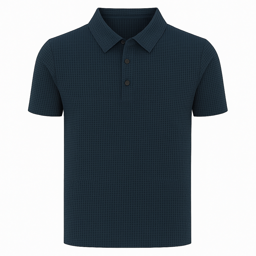 Herren-Seiden-Poloshirt – Kurzarm-Mesh-Stil Sommeroberteil
