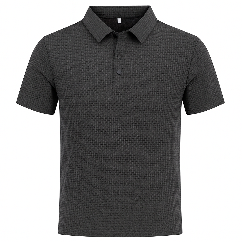 Herren-Seiden-Poloshirt – Kurzarm-Mesh-Stil Sommeroberteil