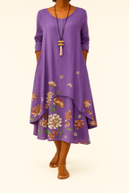 Damen Nachhaltiges Atmungsaktives Midi-Kleid mit Taschen, Ganzjahrestauglich