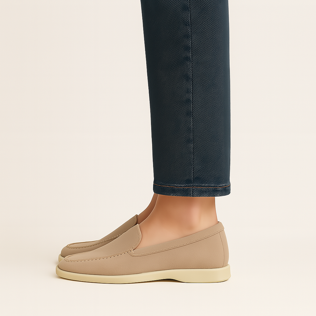 Herren Beige Wildleder Loafers – Weiche Penny Loafers Flache Schuhe