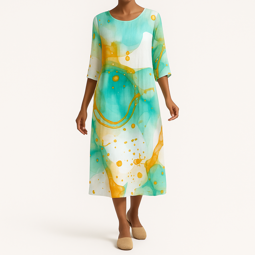 Damen Fließendes Ärmelloses Midi-Kleid – Leichtes Elegantes Design