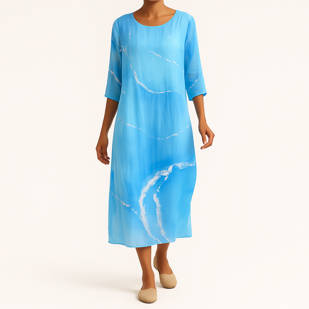 Damen Fließendes Ärmelloses Midi-Kleid – Leichtes Elegantes Design