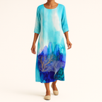 Damen Fließendes Ärmelloses Midi-Kleid – Leichtes Elegantes Design