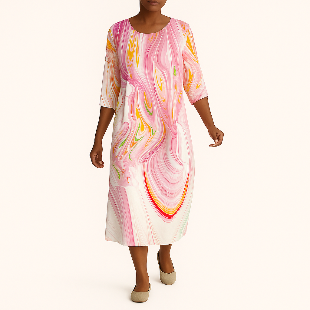 Damen Fließendes Ärmelloses Midi-Kleid – Leichtes Elegantes Design