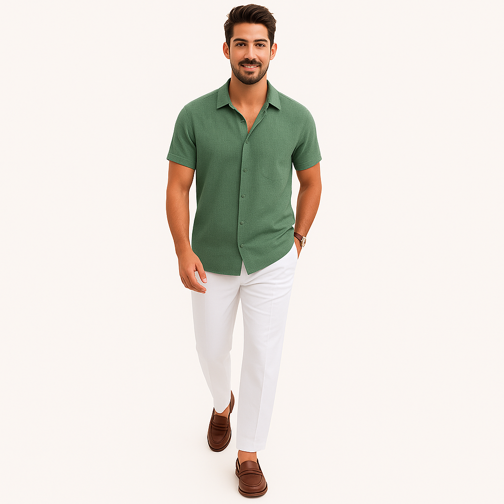 Herren Pierre Leinenhemd – Leichtes Sommer-Freizeithemd