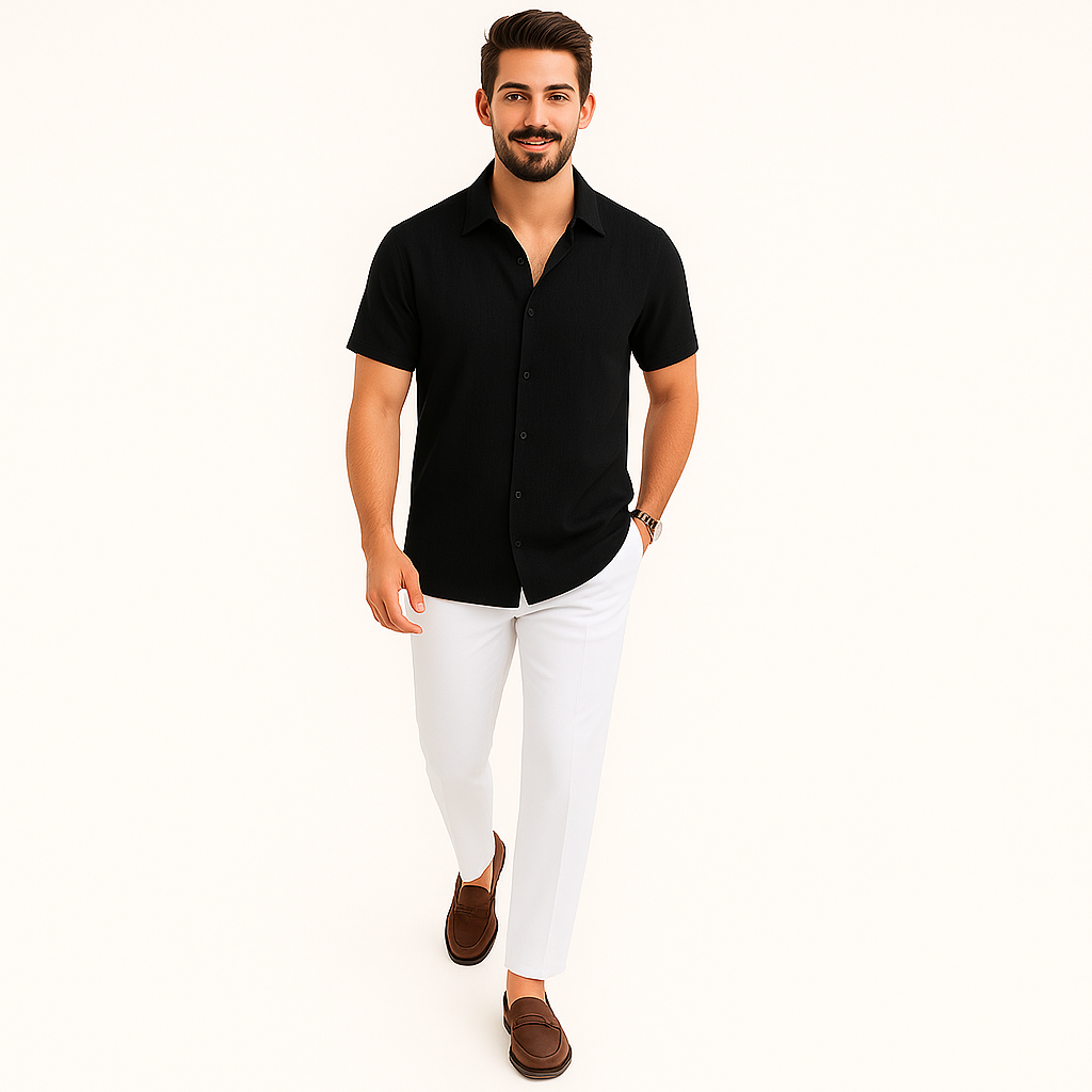 Herren Pierre Leinenhemd – Leichtes Sommer-Freizeithemd