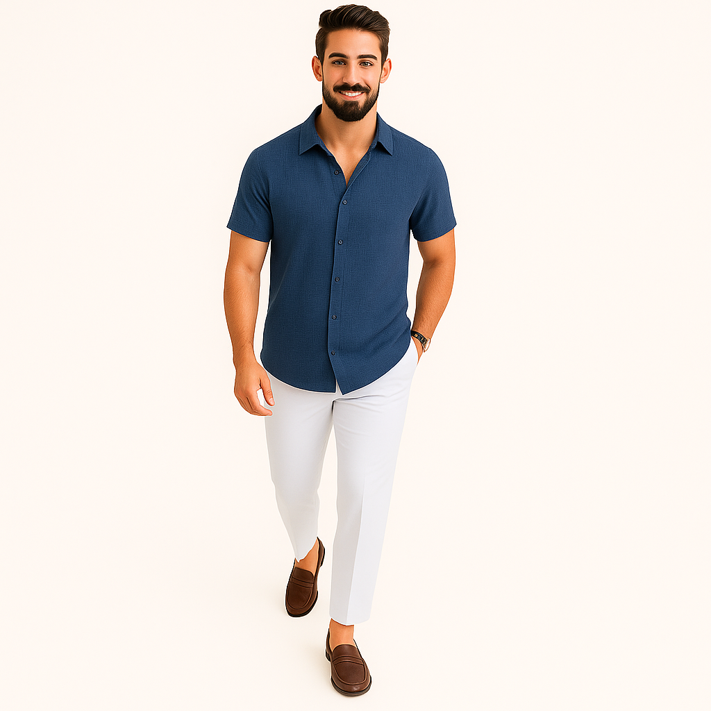 Herren Pierre Leinenhemd – Leichtes Sommer-Freizeithemd