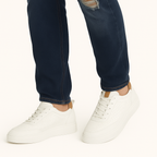 Herren Perforierte Leder-Sneaker mit Gepolsterter Sohle, Atmungsaktiv