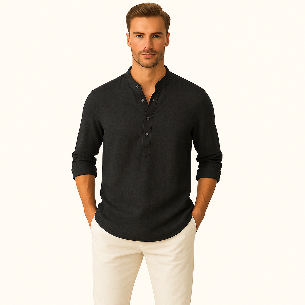 Men’s Linen Casual Beach Shirt – Lightweight Short‑Sleeve Holiday Top