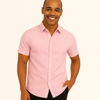 Herren Baumwoll Kurzarm-Button-Down-Hemd – Lässige Sommer-Tailored-Passform