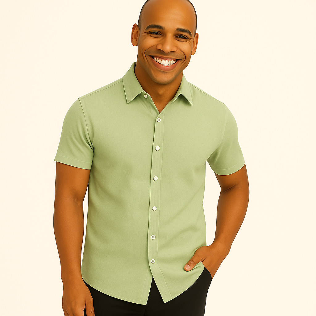 Herren Baumwoll Kurzarm-Button-Down-Hemd – Lässige Sommer-Tailored-Passform