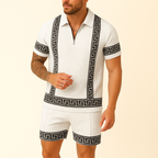 Herren Zip-Polo & Shorts Set – Strukturierter 2-teiliger Freizeit-Co-Ord