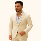 Herren Leinen-Blazerjacke – Leichter, taillierter Sommer-Blazer
