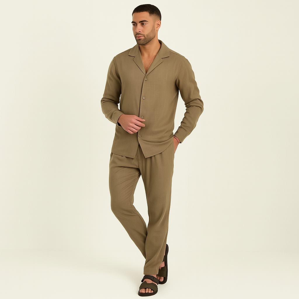 Herren Leinen-Lounge-Set – Leichte, entspannte Sommer-Loungewear