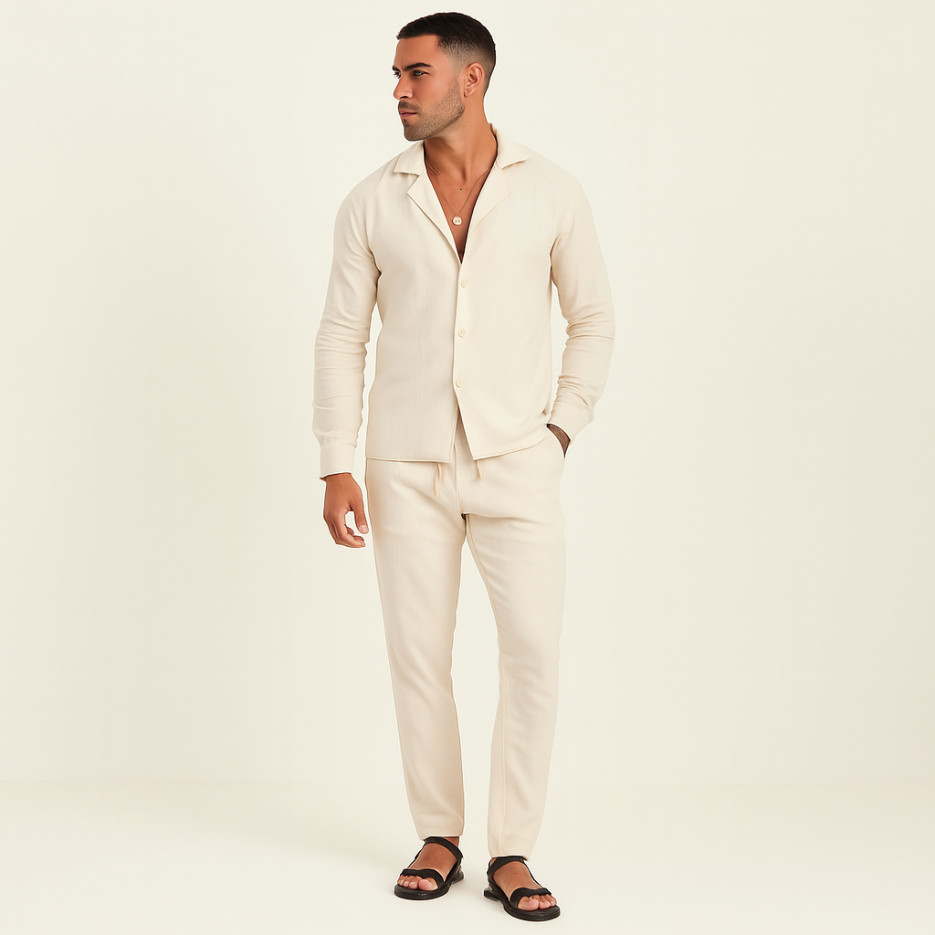 Herren Leinen-Lounge-Set – Leichte, entspannte Sommer-Loungewear