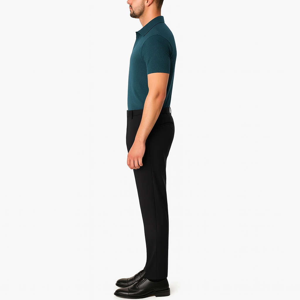 Herren-Seiden-Poloshirt – Kurzarm-Mesh-Stil Sommeroberteil