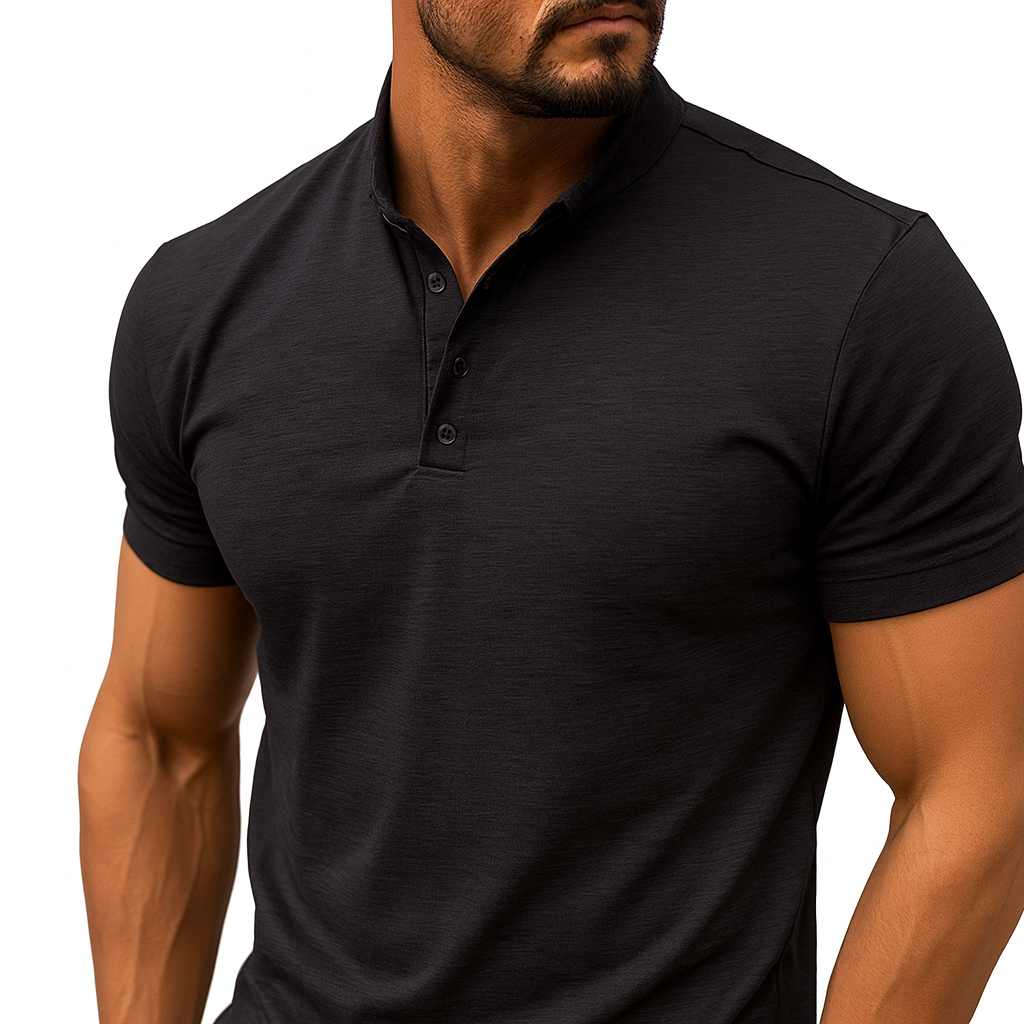 Herren-Poloshirt mit Knopfleiste – Kurzarm-Sommer-Casual-Oberteil