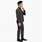 Herren 3-teiliger Anzug mit Reversjacke, Weste und Hose