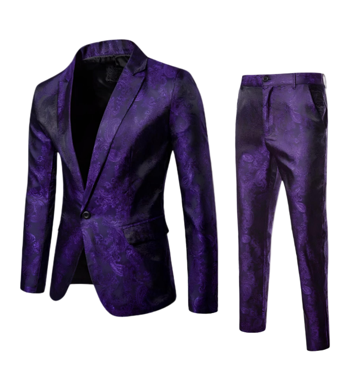 Herren 2-teiliger Anzug mit Jacke mit Notch-Kragen und passender Hose