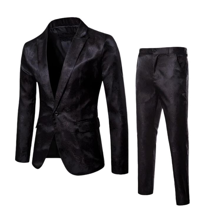 Herren 2-teiliger Anzug mit Jacke mit Notch-Kragen und passender Hose