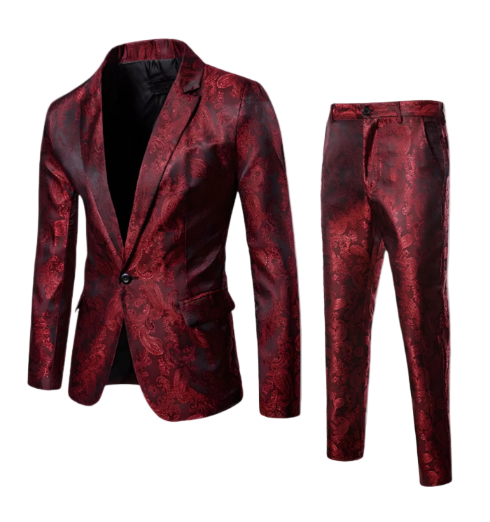Herren 2-teiliger Anzug mit Jacke mit Notch-Kragen und passender Hose