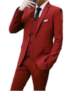 Herren 3-teiliges Anzug-Set mit Jacke mit Notch-Kragen, Weste und Hose