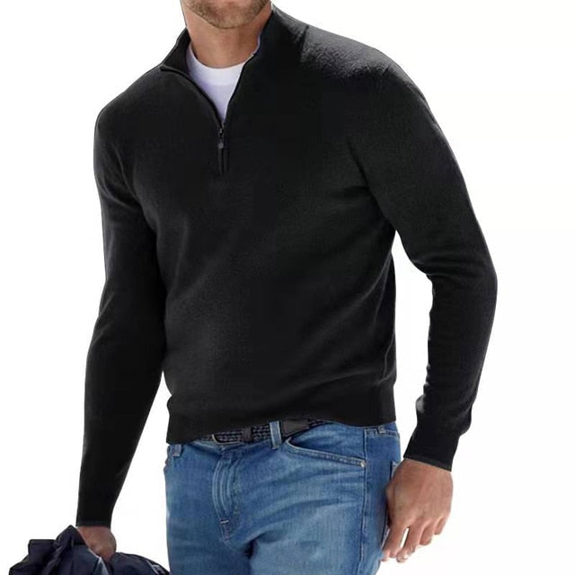 Herren Halbarm-Pullover mit langen Ärmeln für den Freizeitlook