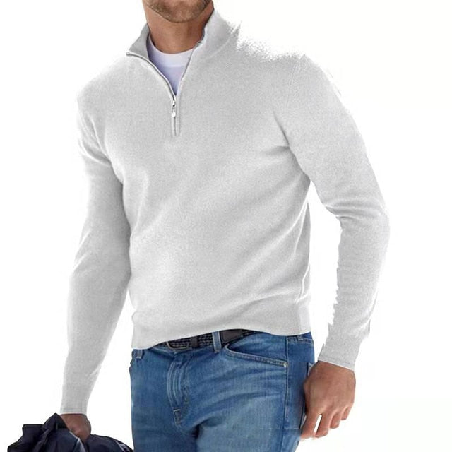 Herren Halbarm-Pullover mit langen Ärmeln für den Freizeitlook