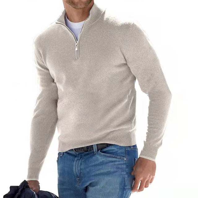 Herren Halbarm-Pullover mit langen Ärmeln für den Freizeitlook