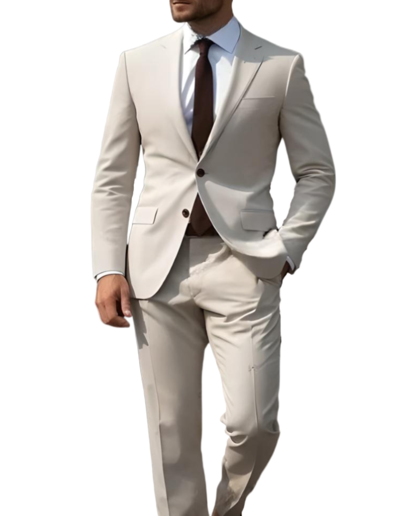 Herren 2-teiliger Einreiher-Anzug mit Jacke und Hose