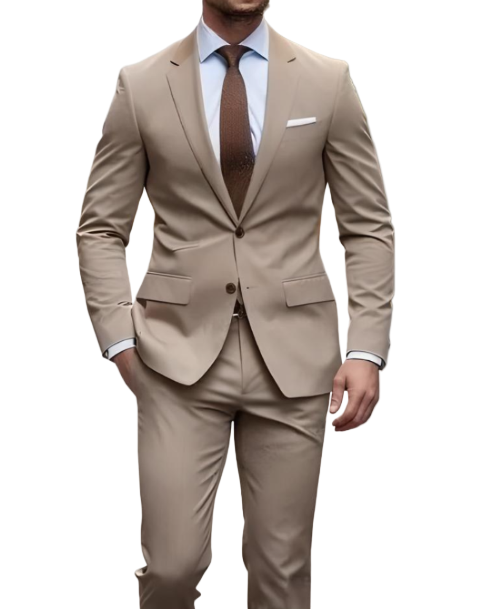Herren 2-teiliger Einreiher-Anzug mit Jacke und Hose